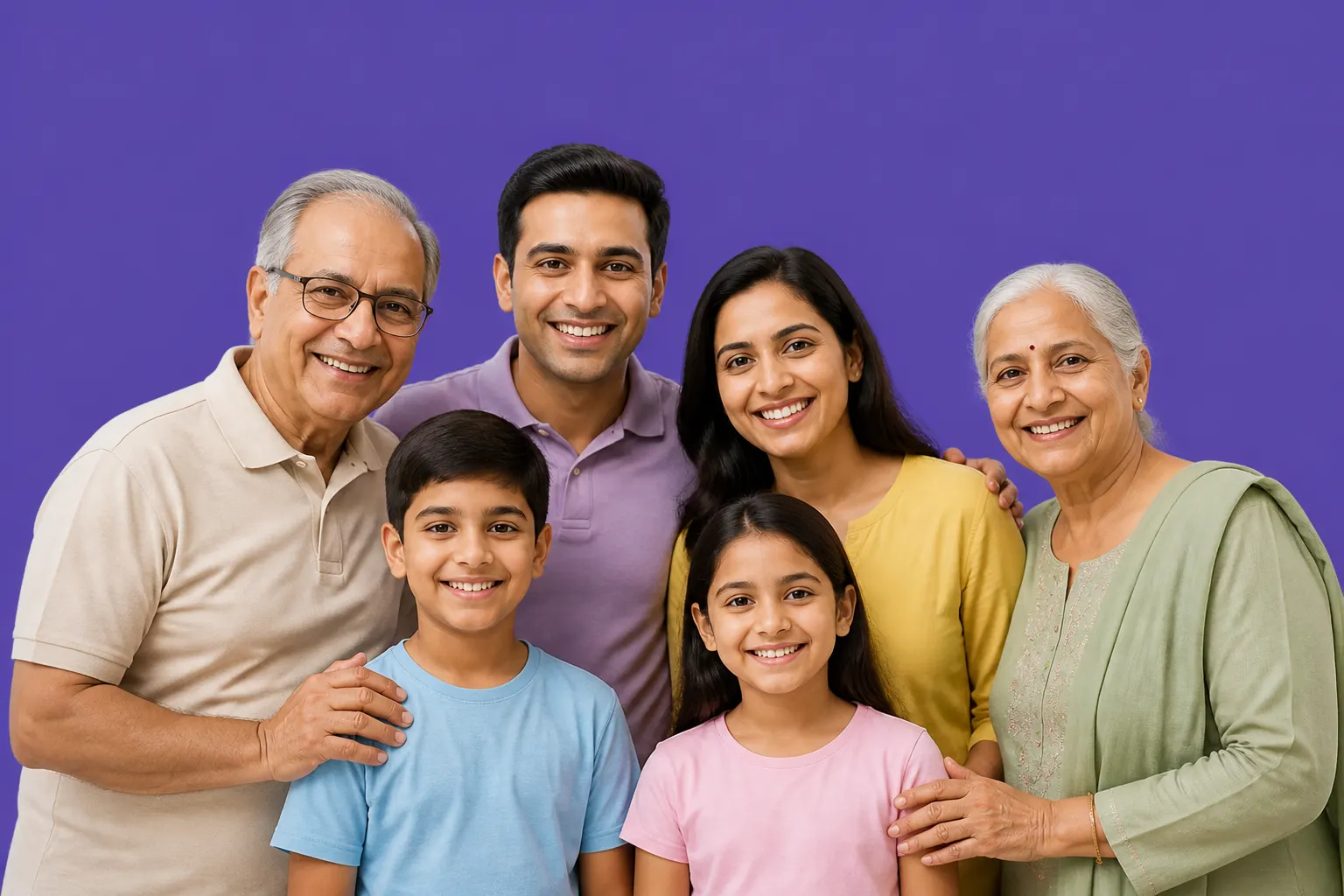 Happy family patients at the clinic
